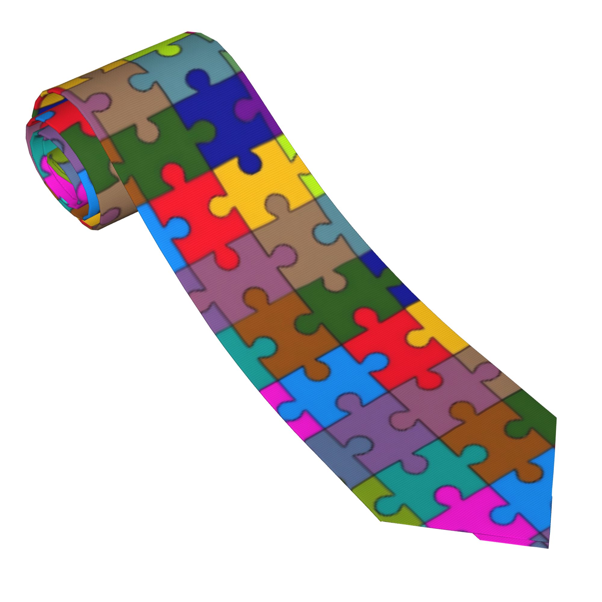 Men Accessories Wedding - Dunkle Farbverlaufs-Krawatte mit Puzzle-Motiv, Hochzeits- und