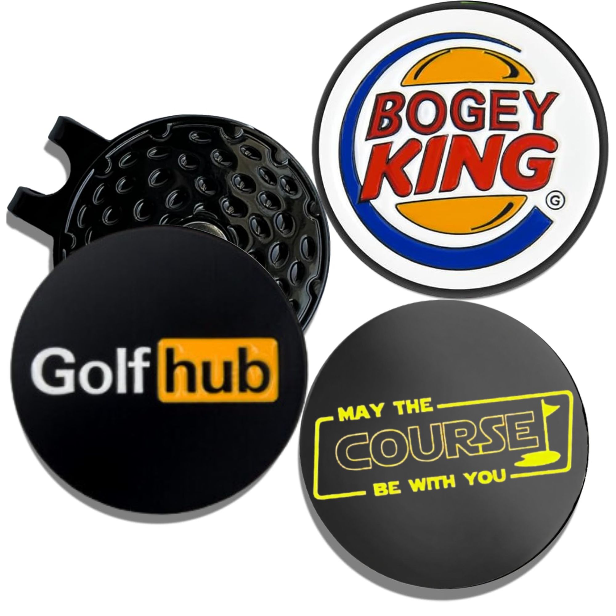 Men'S Accessories Golf - 3 Stück Lustige Golf-Ballmarker mit Standard-Magnet-Hutclip,