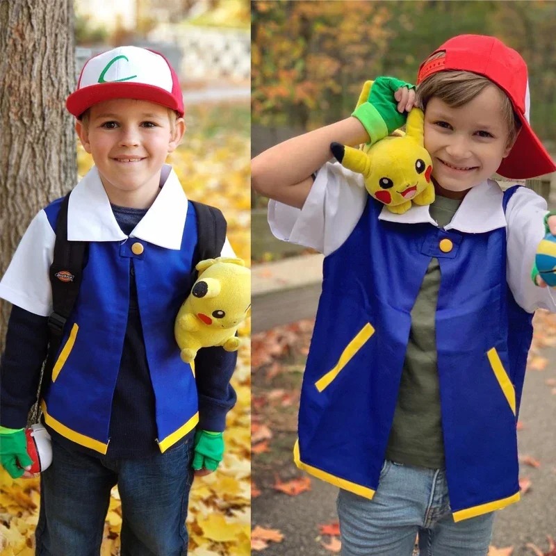 Men'S Accessories Designer - Halloween Cosplay Kostüm Anime Ash Ketchum