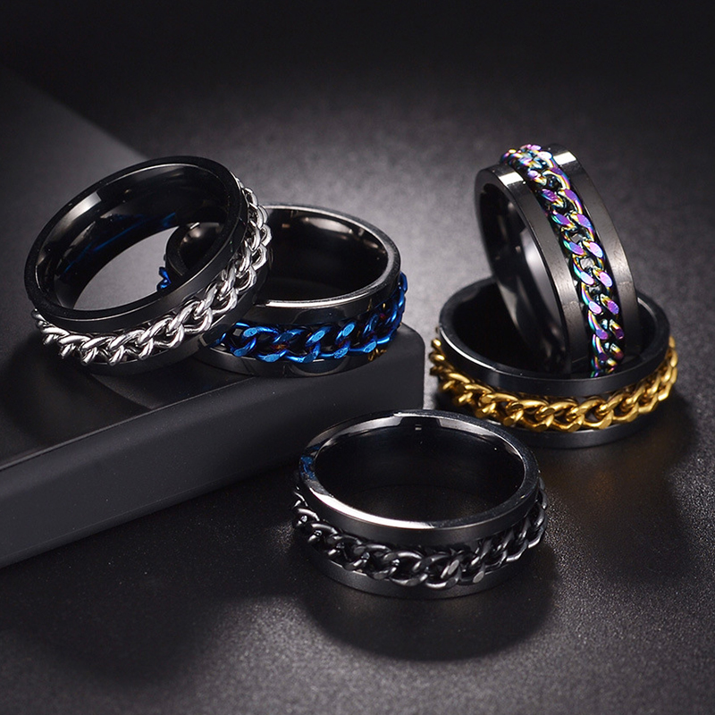Hochwertige Edelstahl-Drehring – Men Accessories Wedding Bewertung und Preis