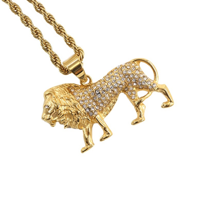 Hip-Hop Kristallbesetzte Löwen – Men Accessories Singapore Bewertung und Preis