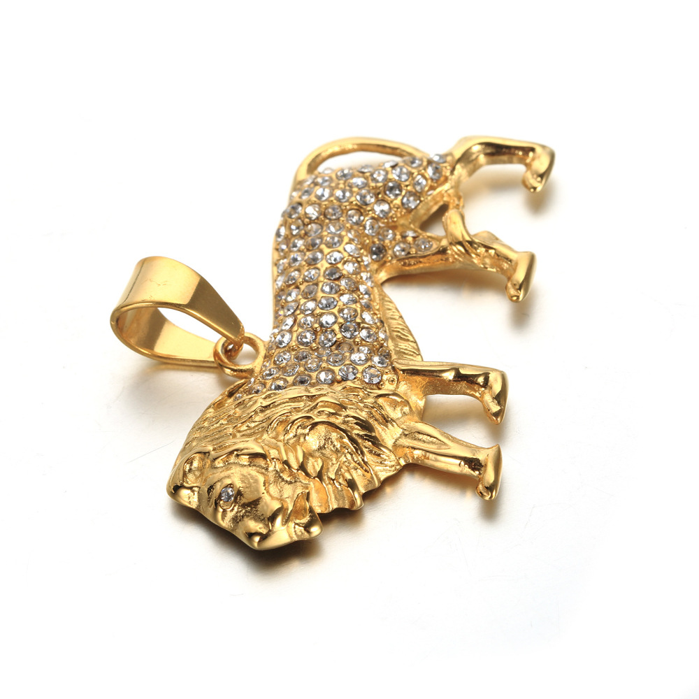 Hip-Hop Kristallbesetzte Löwen – Men Accessories Singapore Bewertung und Preis