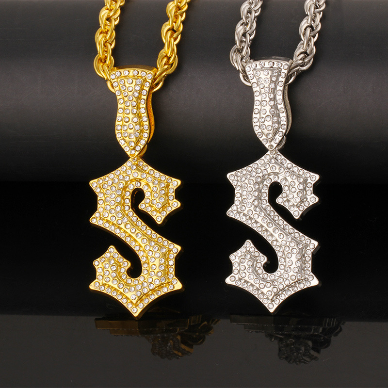 Neue Buchstabe S Hip-Hop-Halsk – Men Accessories Singapore Bewertung und Preis