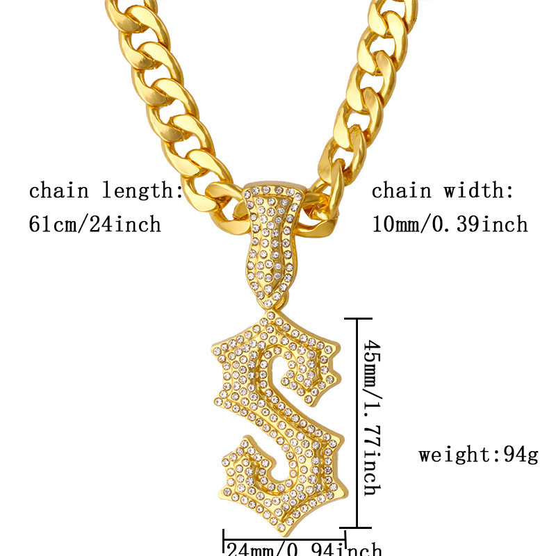 Neue Buchstabe S Hip-Hop-Halsk – Men Accessories Singapore Bewertung und Preis