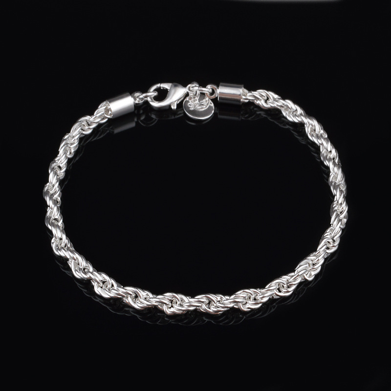 4MM Versilbertes Gedrehtes Sei – Men Accessories Singapore Bewertung und Preis