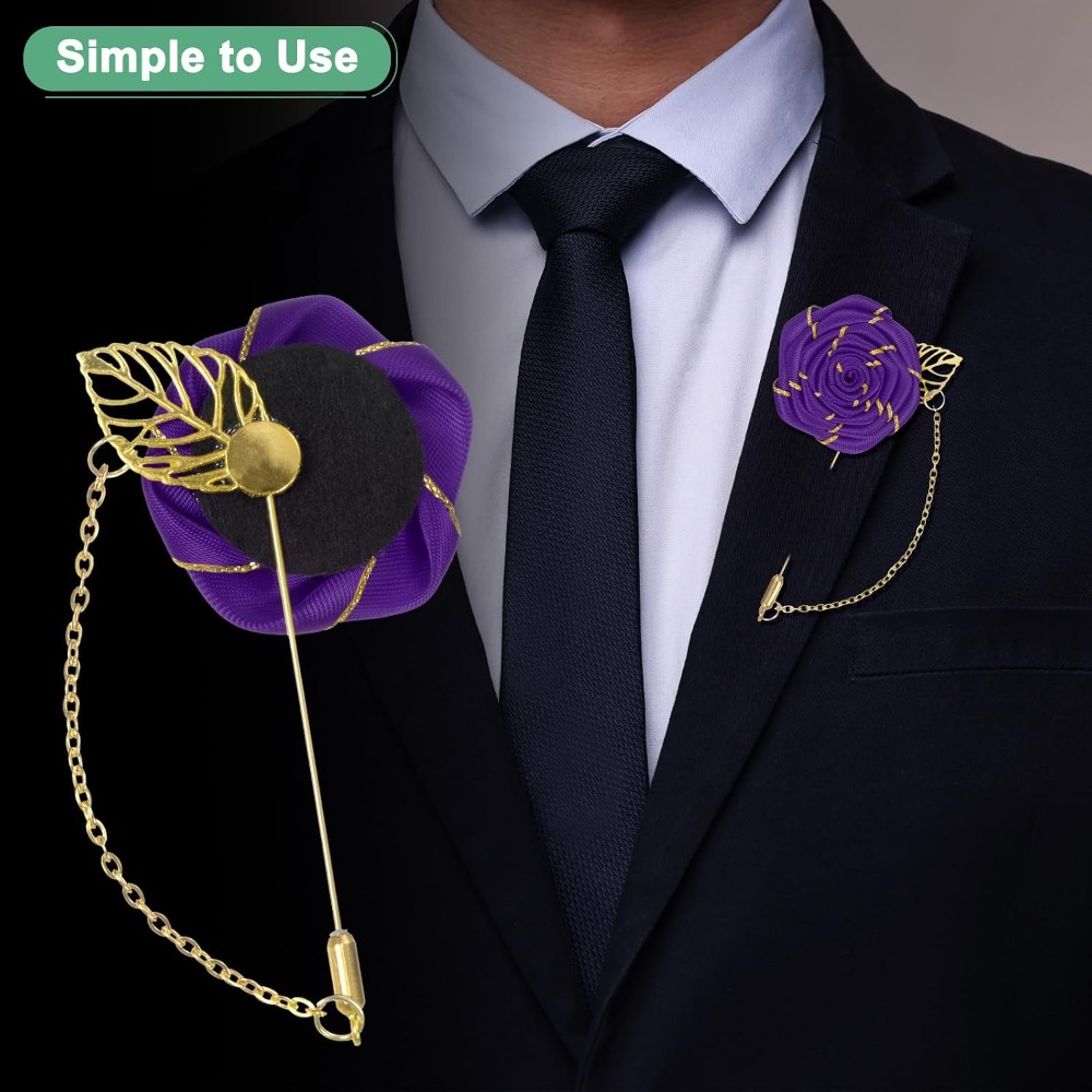 Rosen-Brosche mit Goldblatt, S – Men Accessories Wedding Bewertung und Preis
